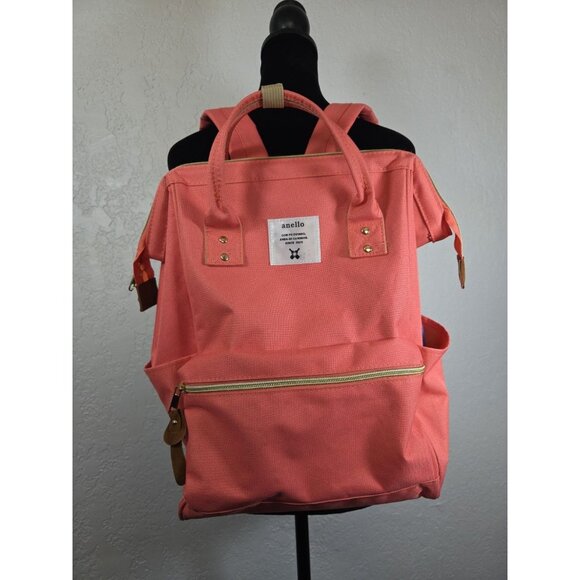 Anello Backpack Daypack Clasp Large Capacity Coral Pink Bag Ladies - Picture 1 of 6